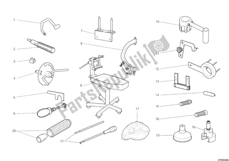 All parts for the 001 - Workshop Service Tools of the Ducati Superbike 848 EVO USA 2013
